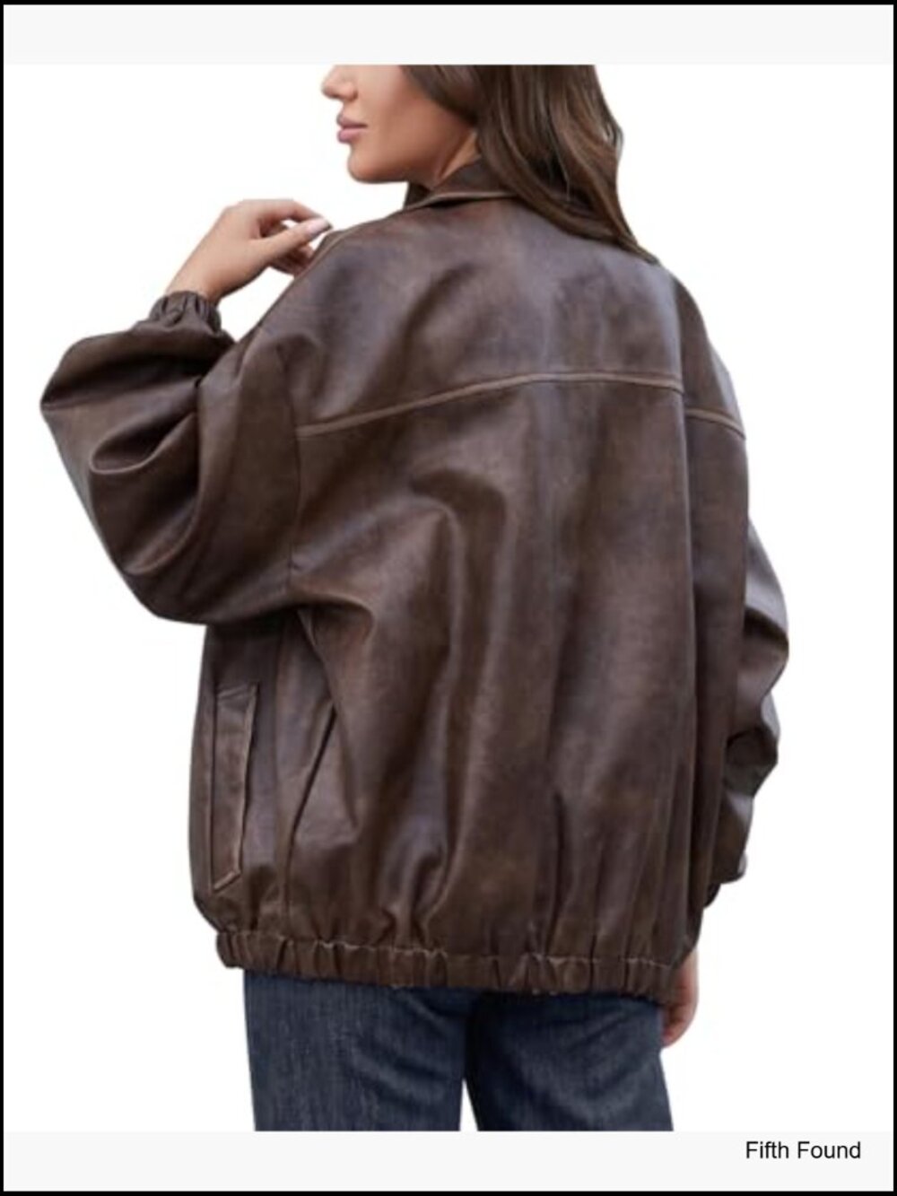 Oversized Y2K Faux Leather Vintage Motorcycle Jacket Plus Size - Picture 2 of 7